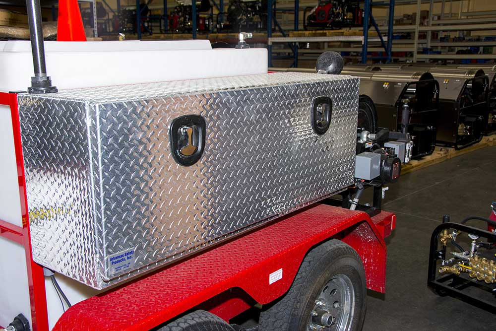 Side mount shop trailer tool box
